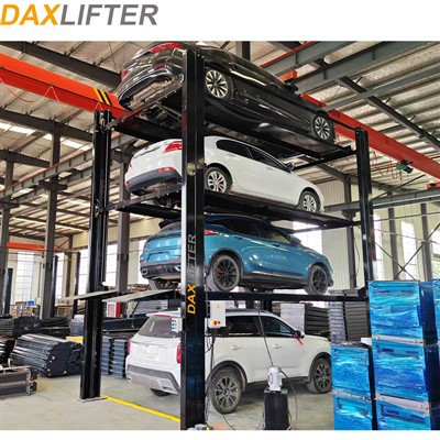 System układania samochodów na czterech słupkach